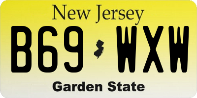 NJ license plate B69WXW