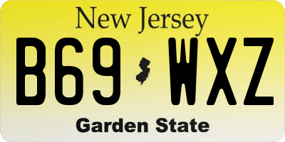 NJ license plate B69WXZ