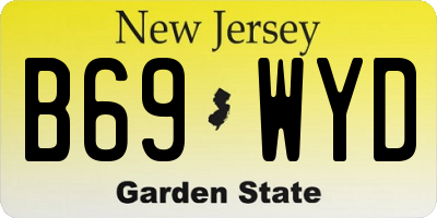 NJ license plate B69WYD