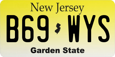 NJ license plate B69WYS