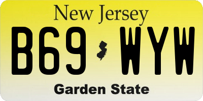 NJ license plate B69WYW