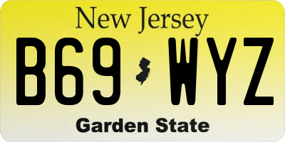 NJ license plate B69WYZ