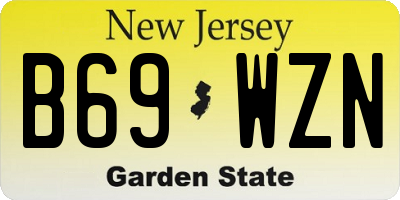 NJ license plate B69WZN