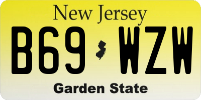 NJ license plate B69WZW
