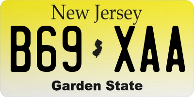 NJ license plate B69XAA