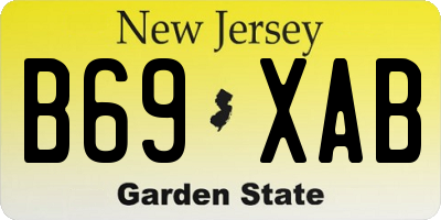 NJ license plate B69XAB