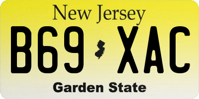 NJ license plate B69XAC