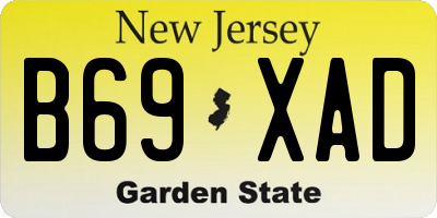 NJ license plate B69XAD
