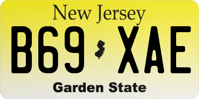 NJ license plate B69XAE