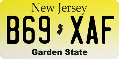 NJ license plate B69XAF