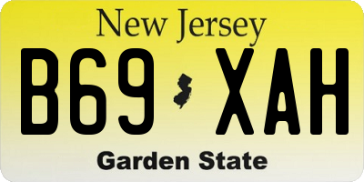 NJ license plate B69XAH