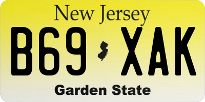 NJ license plate B69XAK