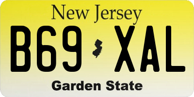 NJ license plate B69XAL