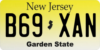 NJ license plate B69XAN