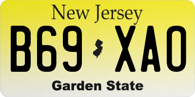 NJ license plate B69XAO