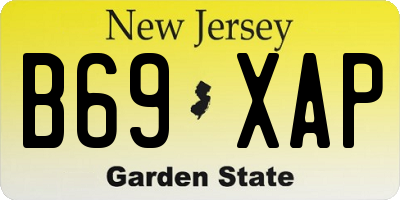 NJ license plate B69XAP