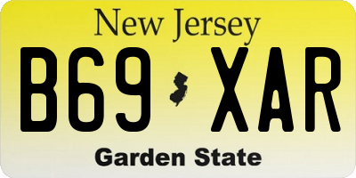 NJ license plate B69XAR
