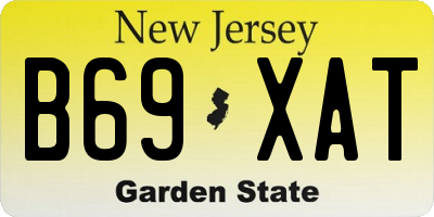 NJ license plate B69XAT