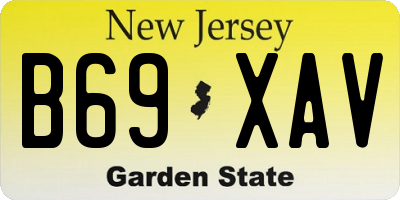 NJ license plate B69XAV