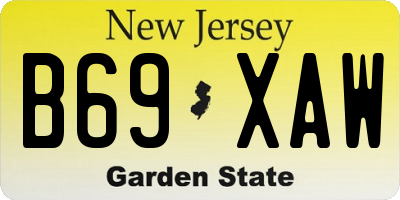 NJ license plate B69XAW