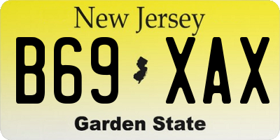 NJ license plate B69XAX