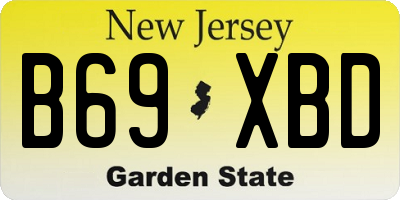 NJ license plate B69XBD