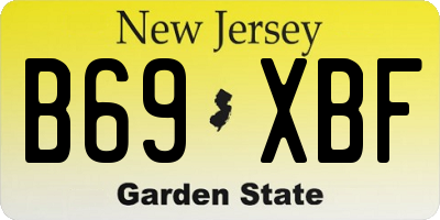 NJ license plate B69XBF