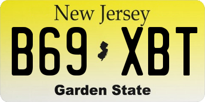 NJ license plate B69XBT