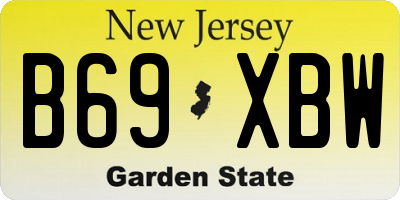 NJ license plate B69XBW