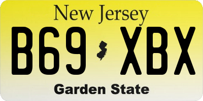 NJ license plate B69XBX