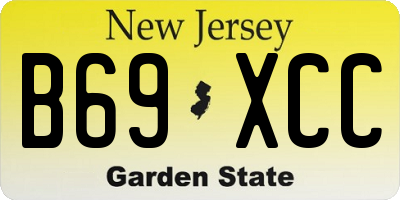 NJ license plate B69XCC