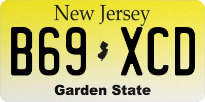 NJ license plate B69XCD