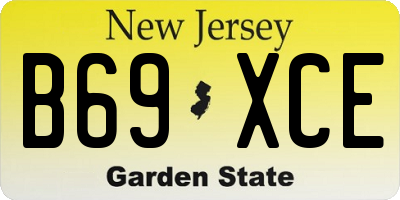 NJ license plate B69XCE