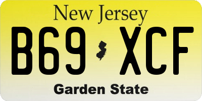 NJ license plate B69XCF