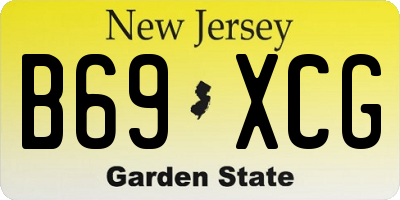NJ license plate B69XCG