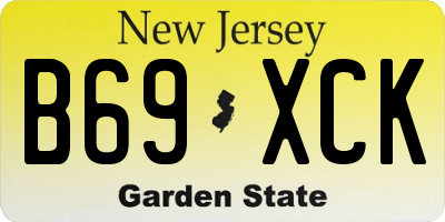 NJ license plate B69XCK