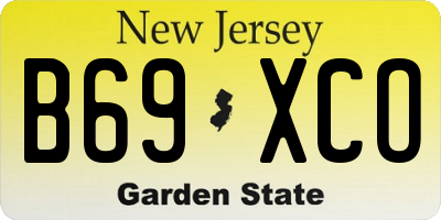 NJ license plate B69XCO