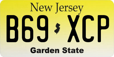 NJ license plate B69XCP