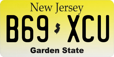 NJ license plate B69XCU
