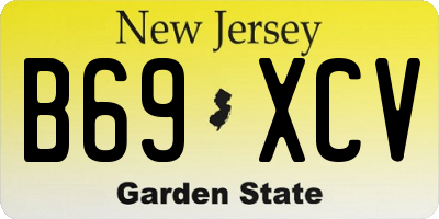 NJ license plate B69XCV