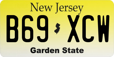 NJ license plate B69XCW