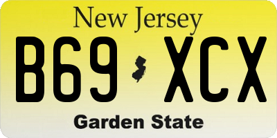 NJ license plate B69XCX