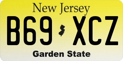 NJ license plate B69XCZ