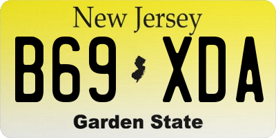 NJ license plate B69XDA