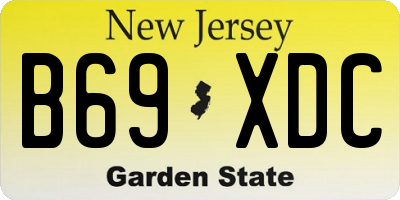 NJ license plate B69XDC