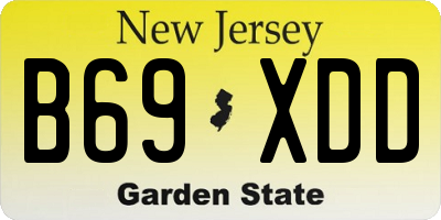 NJ license plate B69XDD