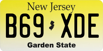 NJ license plate B69XDE