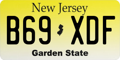NJ license plate B69XDF