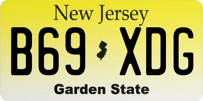 NJ license plate B69XDG