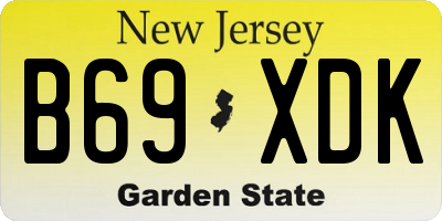 NJ license plate B69XDK